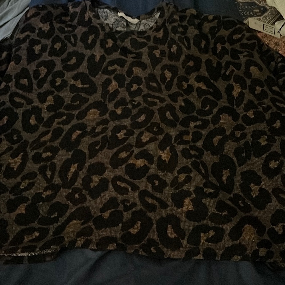 Dolman sleeve leopard shirt